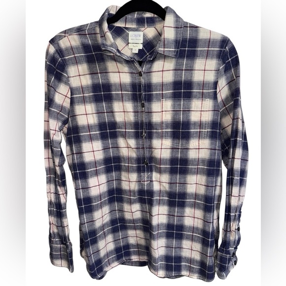 J. Crew Tops - J.Crew Boy Fit Plaid Button Down Shirt Cotton Size Small